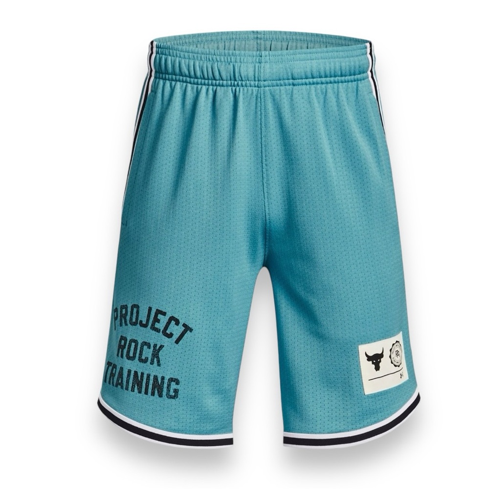 Under Armour Project Rock Training Shorts Size Large Blue Youth NWT